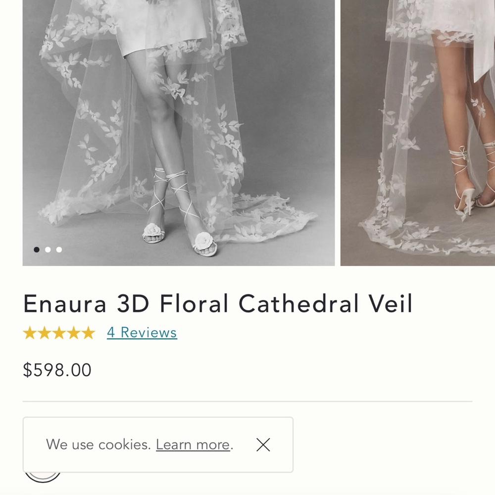 Enaura 3D Floral Cathedral Veil